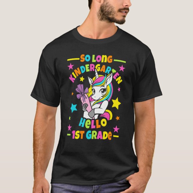 Camiseta So Long Kindergarten Hola 1er grado I Unicorn (Anverso)