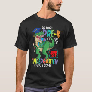 Camiseta So Long Pre K Graduation Hello Kindergarten Dinosa