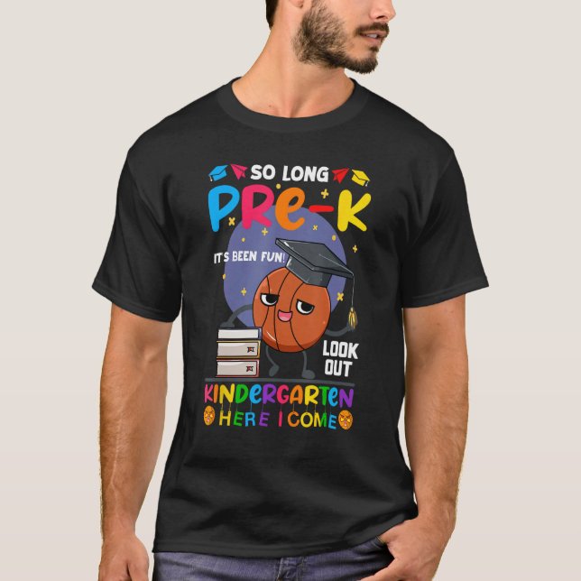 Camiseta So Long Pre-K Kindergarten Here I Come Basketball  (Anverso)