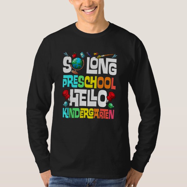 Camiseta So Long Preescolar Hello Kindergarten Pre K Gradua (Anverso)