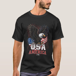 Camiseta Soars de libertad - Majestic Bald Eagle 4 de julio