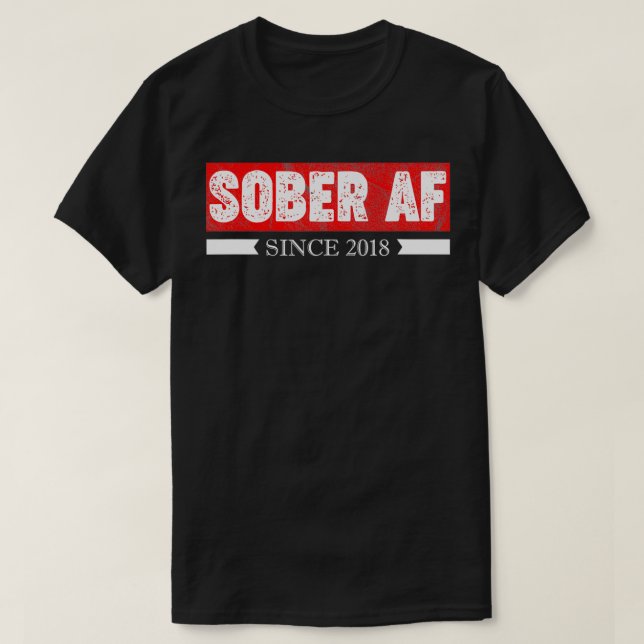 Camiseta Sober AF desde el año 2018 Patrocinador de Alcohól (Diseño del anverso)