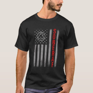 Camiseta SOBER AF US Flag Support Sobriety Cause, Recovery
