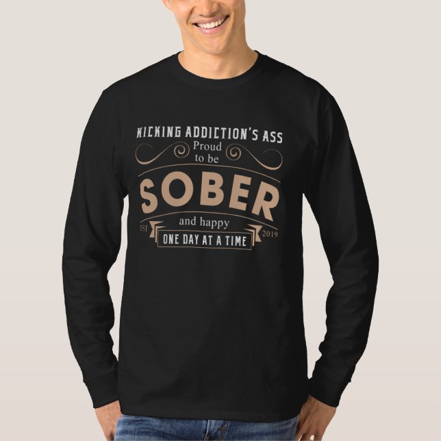 Camiseta Sober desde 2019 - Aniversario De La Sobriedad De  (Anverso)