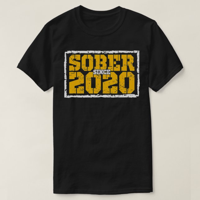 Camiseta Sober desde 2020 Vieja 1 Año Sobriedad Anívers (Diseño del anverso)