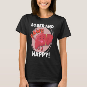 Camiseta Sober y Feliz Hígado Chibi Joy Recovery Anniversa