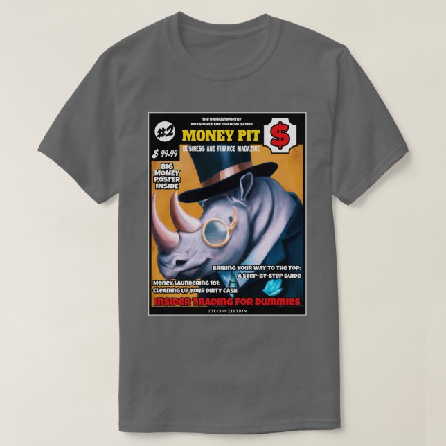 Camiseta soborno de dinero de la revista de negocios y fina (Diseño del anverso)