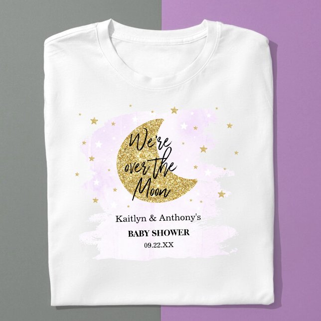 Camiseta Sobre la luna | Baby Shower neutral (Subido por el creador)