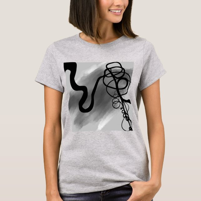 Camiseta Sobre la rejilla: Resumen gris, negro y blanco (Anverso)