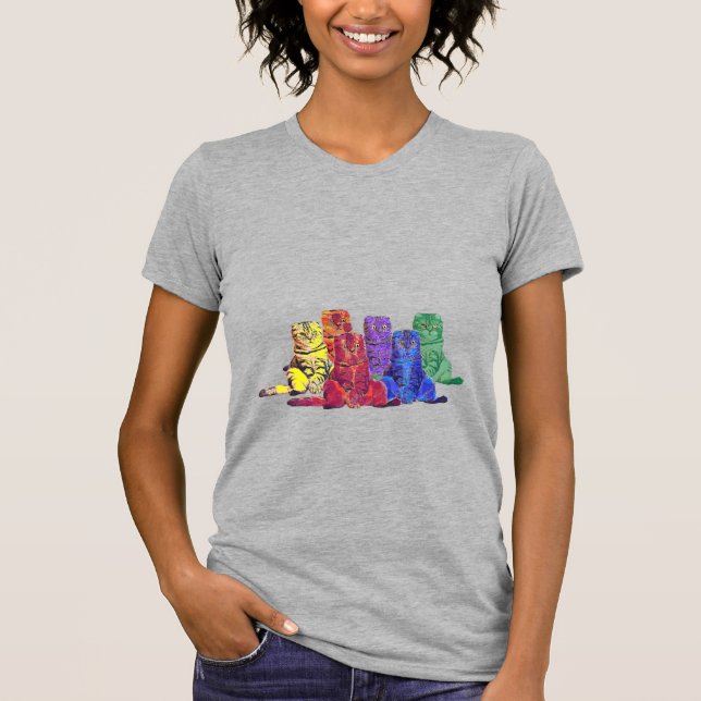 Camiseta Sobre los gatos arcoiris    (Anverso)