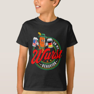 Camiseta Sobre mi comportamiento de salchicha divertidos ho