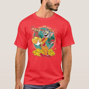 Camiseta Sobre rojo de Tom y Jerry New Years