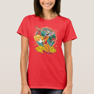 Camiseta Sobre rojo de Tom y Jerry New Years