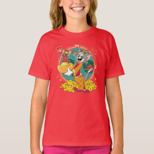Camiseta Sobre rojo Tom y Jerry New Years