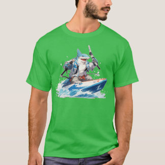 Camiseta sobre una moto acuática