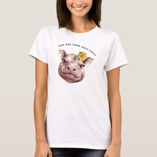 Camiseta ¡Sobrecarga de cortesía! Adorable Pygmy Hippo (Anverso)