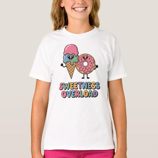 Camiseta Sobrecarga de dulzura | Niños con crema de hielo y (Anverso)