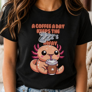 Camiseta Sobrecarga de ternura: ajolote bebé bebiendo café