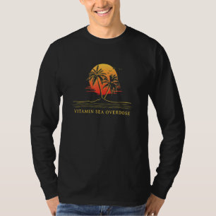 Camiseta Sobredosis de Mar de Vitamina  Humor de Playa Vaca