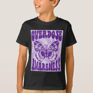 Camiseta Sobredosis de mariposa Conciencia Cinta púrpura
