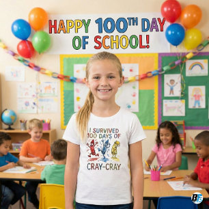 Camiseta Sobreviví 100 Días Con Una Maestra Loca Divertida