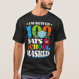 Camiseta Sobreviví 100 días de escuela alumnos enmascarados