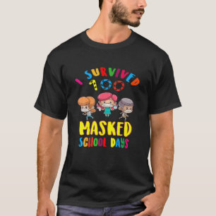 Camiseta Sobreviví 100 días de escuela enmascarada Días de