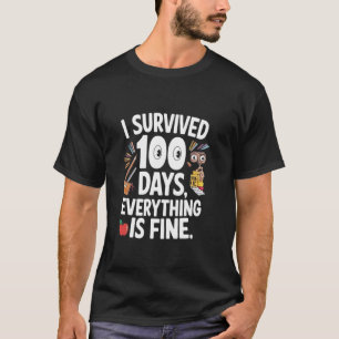 Camiseta Sobreviví 100 Días De Escuela Profesor Y Niños Div