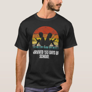 CAMISETA SOBREVIVÍ 100 DÍAS DE ESCUELA PROFESORA ESCOLAR