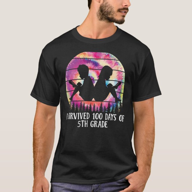 CAMISETA SOBREVIVÍ 100 DÍAS DE LA ESCUELA PROFESORA DE 5º G (Anverso)