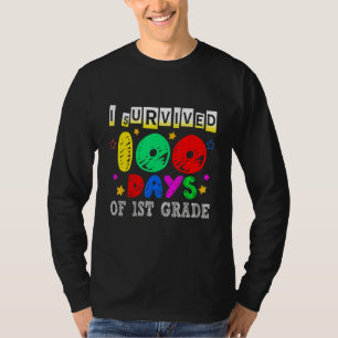Camiseta Sobreviví 100 Días De Primer Grado Feliz 100 Días 