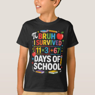 Camiseta Sobreviví 100 Días Escuela Bruh Ecuación Matemátic