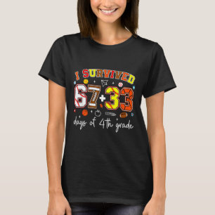 Camiseta Sobreviví 67+33 Días De Béisbol Fútbol De 4to Grad