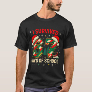Camiseta Sobreviví 67 Días De Clase Profesor De Navidad