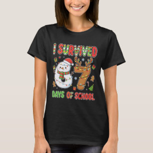 Camiseta Sobreviví 67 Días De Colegio Meme De Navidad Diver