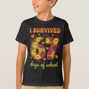 Camiseta Sobreviví 67 Días De Escuela 100 Días Seis Siete B
