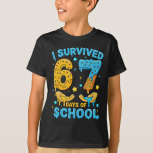 Camiseta Sobreviví 67 Días De Escuela Chiste Divertido Chic