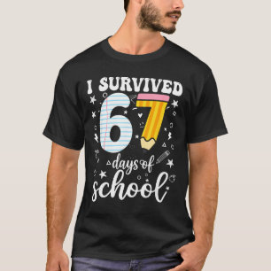 Camiseta Sobreviví 67 Días De Escuela Chistoso Meme Maestro