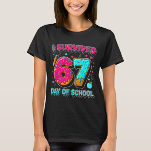 Camiseta Sobreviví 67 Días De Escuela Chistoso Meme Maestro