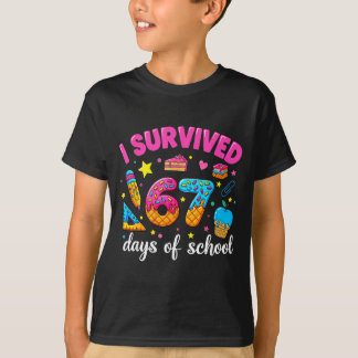 Camiseta Sobreviví 67 Días De Escuela Chistoso Meme Maestro