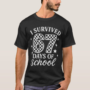 Camiseta Sobreviví 67 Días De Escuela Chistoso Meme Maestro
