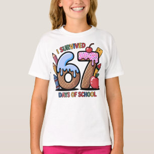 Camiseta Sobreviví 67 Días de Escuela Colorida Escuela