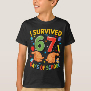 Camiseta Sobreviví 67 Días De Escuela Diseño De Profesor Ge