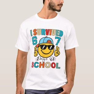 Camiseta Sobreviví 67 Días De Escuela Divertido 67 Meme Est