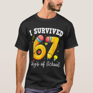 Camiseta Sobreviví 67 días de escuela Divertido 67 Meme Mae