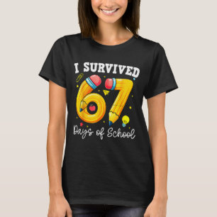 Camiseta Sobreviví 67 Días De Escuela Divertido 67 Meme Pro