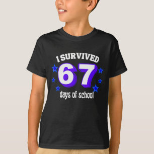 Camiseta Sobreviví 67 Días De Escuela Divertido 67 Meme Ret
