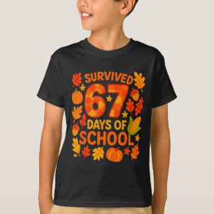 Camiseta Sobreviví 67 Días De Escuela Divertido 6 7 Maestro