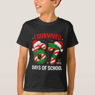 Camiseta Sobreviví 67 Días De Escuela Divertido Gen Navidad