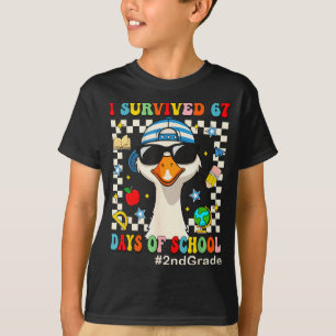 Camiseta Sobreviví 67 Días De Escuela Funny Goose Niños 2do